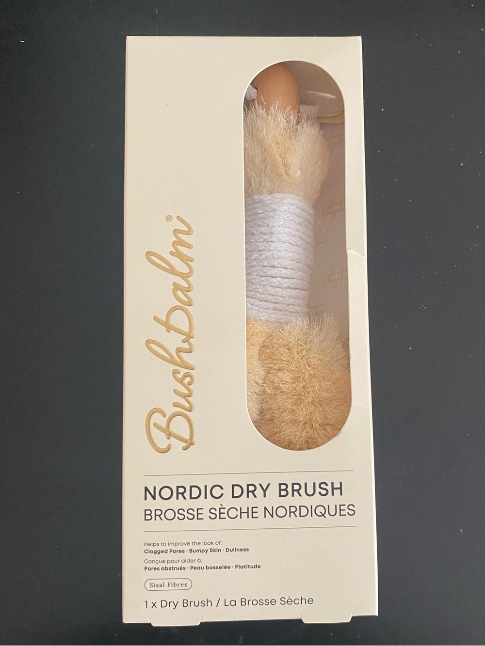 Bushbalm Nordic Dry Brush – New in Box – Vegan Sisal Body Brush